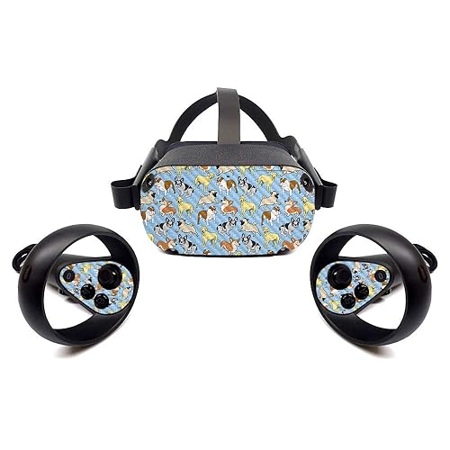 MightySkins Carbon Fiber Skin for Oculus Quest - Puppy Party | Protective, Durable Textured Carbon Fiber Finish | Easy to Apply, Remove, and Change