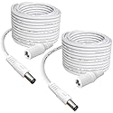 2-Pack 13ft DC Power Extension Cable,5.5mm x 2.1mm Extension Cord,12v Extension Cord for Security Camera CCTV IP,Router,LED Strip,5V 9V 24V 12 Volt