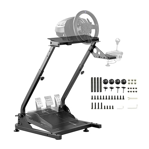 Grefinity Racing Wheel Stand?Height Adjustable Steering Wheel Stand Racing Simulator Cockpit for Logitech G920 G29 G923 G27 G25, Thrustmaster T300RS