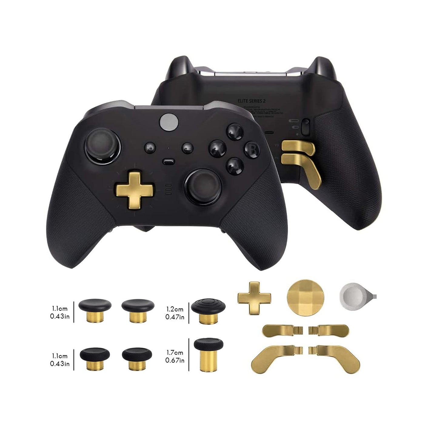 13 in 1 Metal Thumbsticks for Xbox One Elite Series 2, Elite Series 2 Controller Accessory Parts, Gaming Accessory Replacement, Metal Mod 6 Swap
