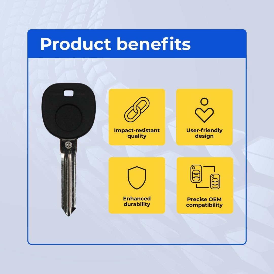 KEYS4LESS Replacement Transponder Ignition Car Key for Suzuki XL-7 XL7 2008 Part Number 23372322 Chip ID 46 (Circle+)