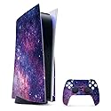 MightySkins Gaming Skin for PS5 / PlayStation 5 Bundle - Violet Stars | Protective Viny wrap | Easy to Apply and Change Style | Made in The USA