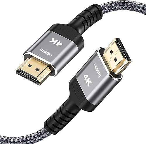 Highwings 4K HDMI Cable 6.6FT/2m | High-Speed HDMI 2.0 Quality Cord 4K@60Hz, Braided Nylon & Gold Connectors, HDR, Ethernet, ARC, 3D, HDCP 2.2