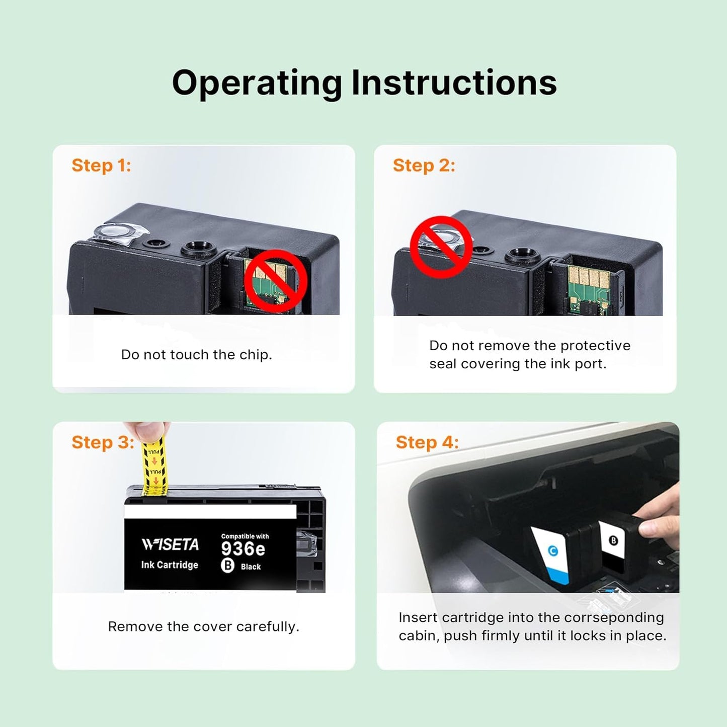936XL 936 Ink Cartridges for HP Printers (4-Pack) for HP 936 Ink Cartridges Work OfficeJet Pro 9730e 9135e 9120e 9110 9120b 9120 9110b 9130e 9110e