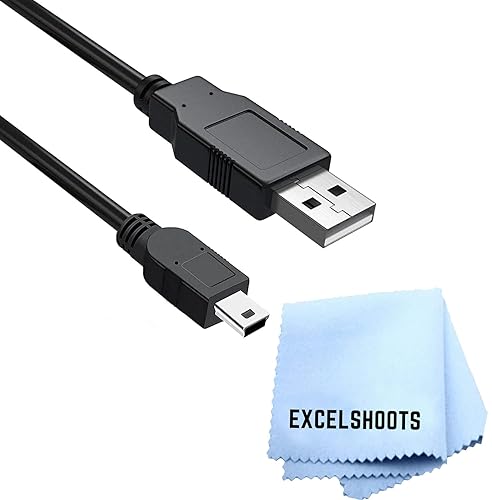 Excelshoots USB Cable, Compatible with Canon EOS Rebel T7 DSLR Digital Camera and Other Devices, Mini USB Data Transfer Cable, Charging Charger Cord