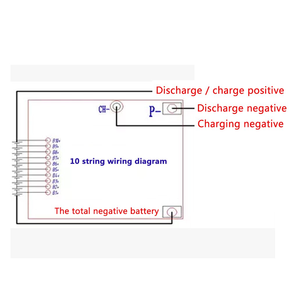 DC42-45V Input Battery PCB Board for 10 Packs 36V Li-ion Cell 40A w/Balance, Power Equipment