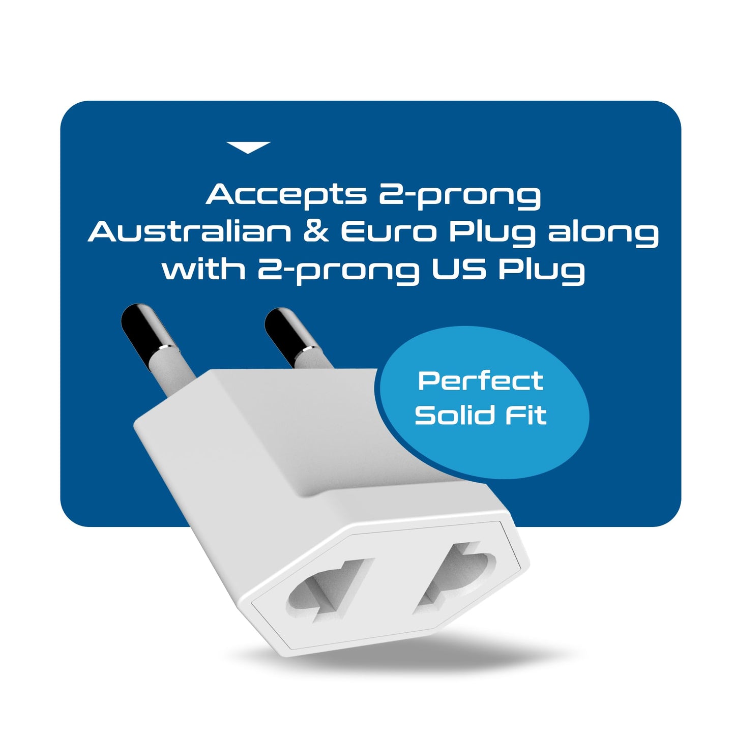 Ceptics European Travel Plug Adapter - Converts USA to EU, Asia and Italy Outlet - Type A to Type C converter - Use in Germany, Spain, & More - 6-Pack