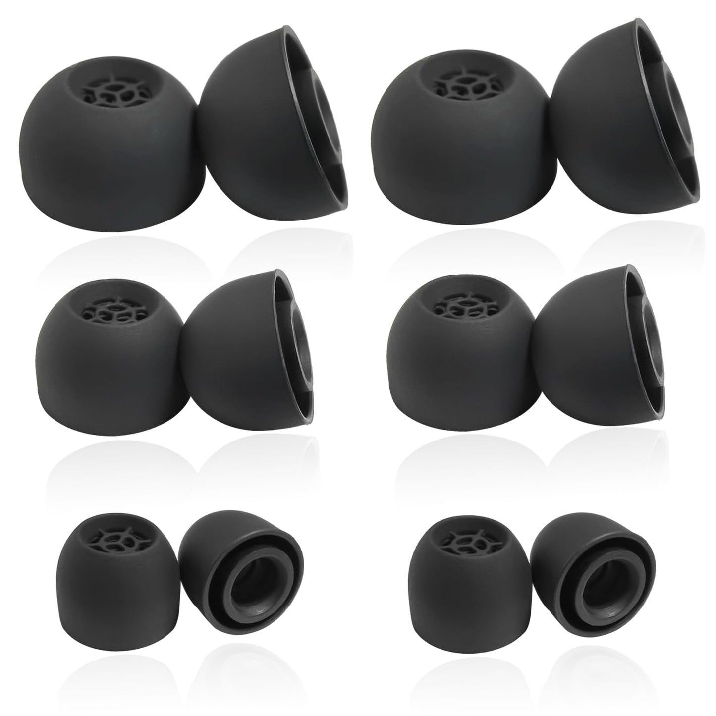 Luckvan Silicone Earbuds Tips for Sennheiser IE900 Earbuds Replacement Ear Tips Sennheiser IE600 IE300 IE200, 6 Pairs Black