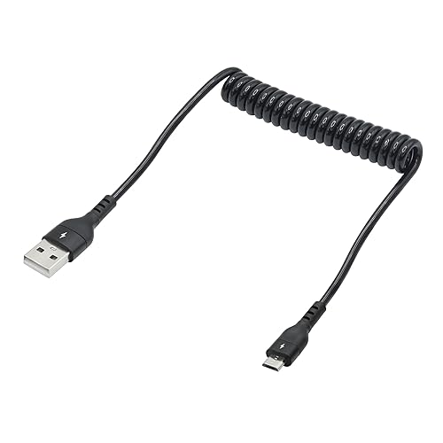 Maixbomr Micro USB Expansion Spring Cable 1 to 2FT, Spiral USB A Male to Micro USB Male Charging and Data Transfer Spring Cord, for Smart Cellphone