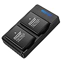 BESTON 2-Pack EN-EL14 / EN-EL14a Battery Packs and Rapid USB Charger Compatible with Nikon D3100 D3200 D3300 D3400 D3500 D5100 D5200 D5300 D5500 D5600