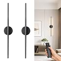 Coolilumi Rechargable Wall Sconce Set of Two, Modern Wireless USB Sconce Lights with Remote, 28.35Inch Dimmable Indoor Home Wall Decor Lights