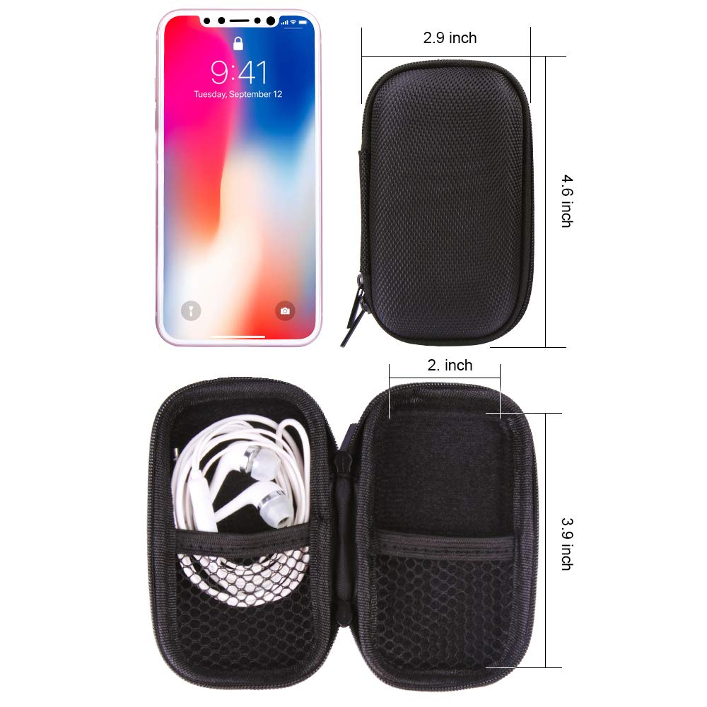 HOOTEK Durable MP3 Player Case, USB Flash Drive Case Bag Wallet, 2Pack EVA Shockproof Hard Carrying Travel Case Bag SD Memory Cards Cable Organizer