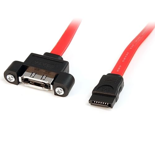 StarTech.com 1 ft eSATA Panel Mount Cable - F/M - 1ft panel mount eSATA - 1ft SATA to eSATA Converter - 1ft SATA to eSATA Cable (ESATAPNLFM1)