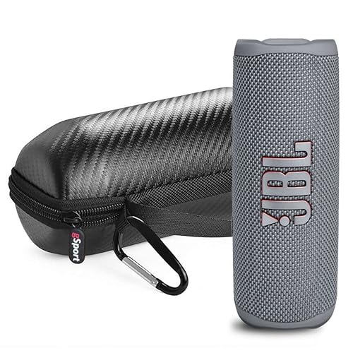 JBL FLIP 6 Waterproof Portable Speaker Bundle with gSport Carbon Fiber Case (Gray)