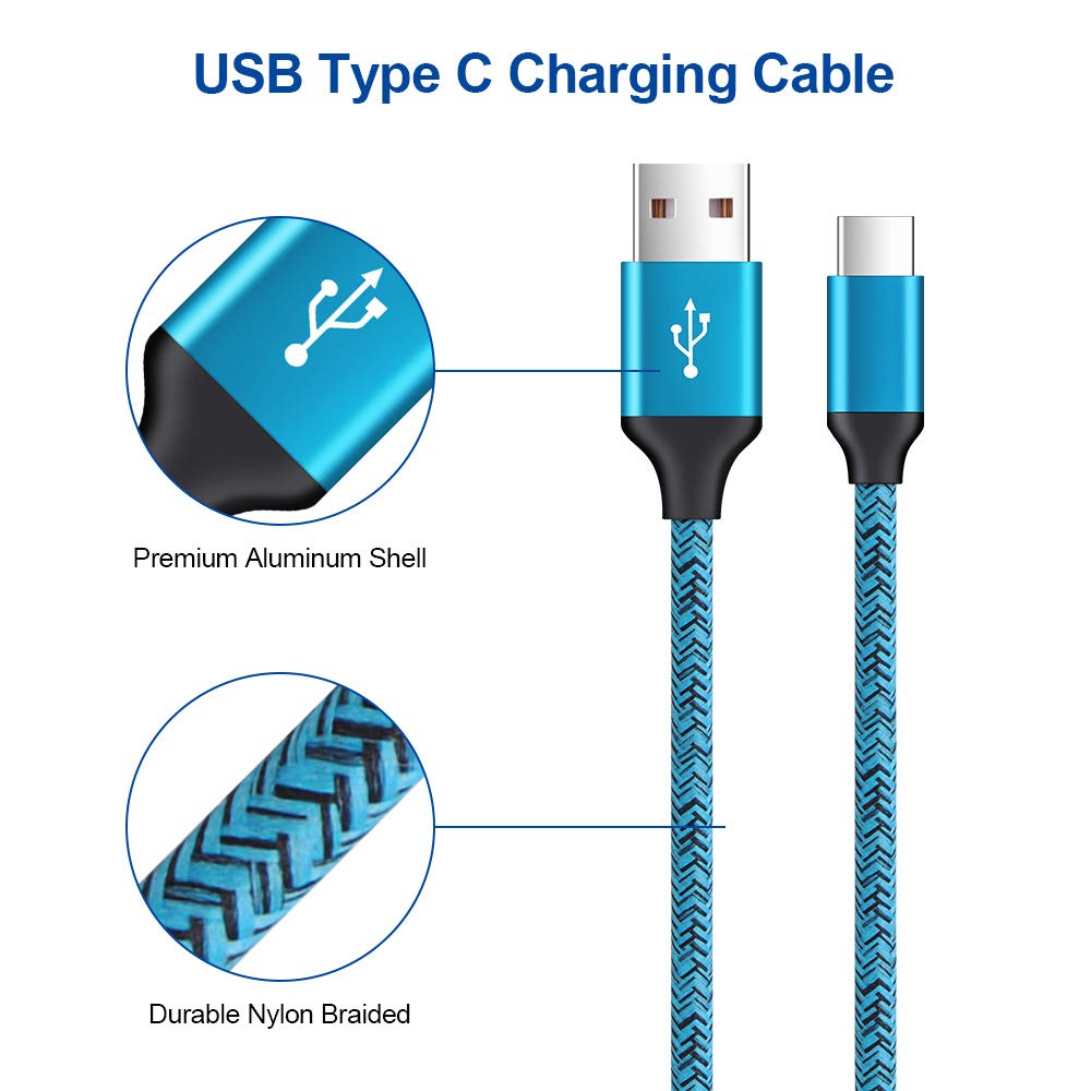 Wall Charger Plug 3 Pack, Type C Charger Cable 3 Pack 6FT Compatible for Motorola Moto G Fast/G Power/G Stylus/G Pro/G Play, Edge 5G UW/One 5G UW ace