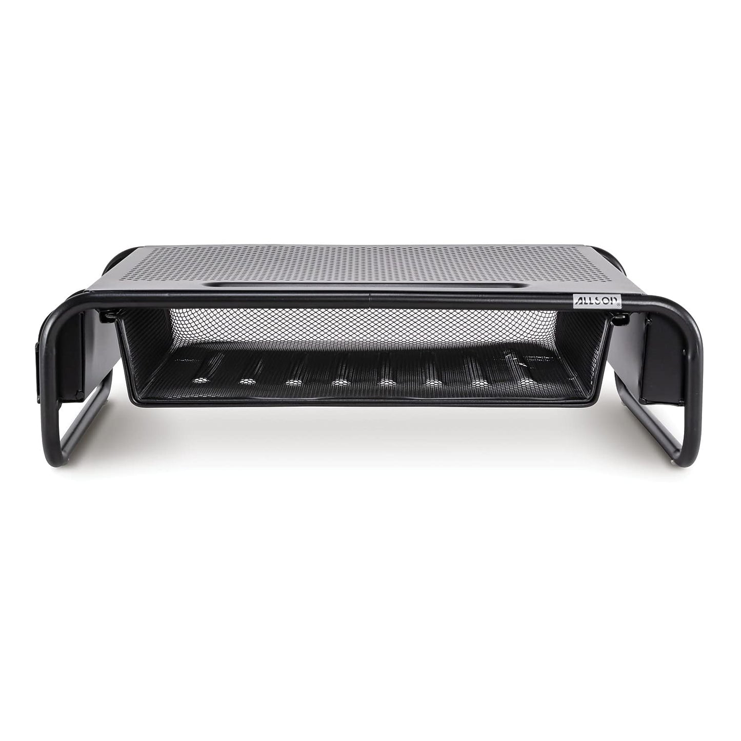 Allsop 32166 Metal Art Organizer 5 Riser Monitor Stand with Drawer and Side Caddies, Black