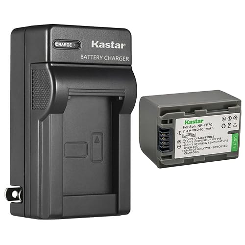 Kastar 1-Pack NP-FP70 / FP71 Battery and AC Wall Charger Replacement for Sony NP-FP50 NP-FP51, NP-FP60, NP-FP70 NP-FP71, NP-FP90 NP-FP91 Battery, Sony