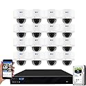 GW Security 16 Channel 12MP NVR 4K Outdoor Indoor Security Camera System - 16 x Dome 8MP Waterproof 2.7-13.5mm Varifocal Zoom AI Face Recognition