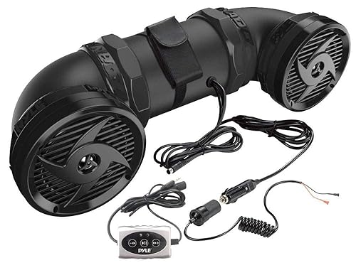 Pyle Waterproof Marine ATV Powered Speakers - 500W UTV Bluetooth Sound System All-Terrain Sound ATV Speakers w/ AUX 3.5mm, 6.5” Dual Audio Sound