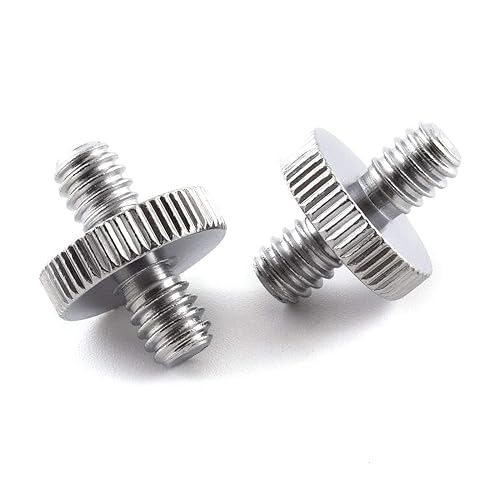 1/4"-20 Male to 1/4"-20 Male Thread Camera Tripod Screw Adapter, SDTC Tech 2 Pack Camera Screws Converter Connector for Quick Release Plate Mounting