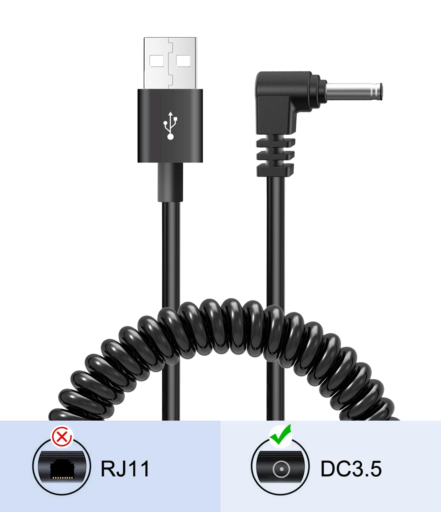 Radar Detector Cable,USB 2.0 to DC3.5 Plug Cable,Replacement Power Cable for Radar Detectors,for Cobra Whistler Escort Valentine One Uniden Beltronics