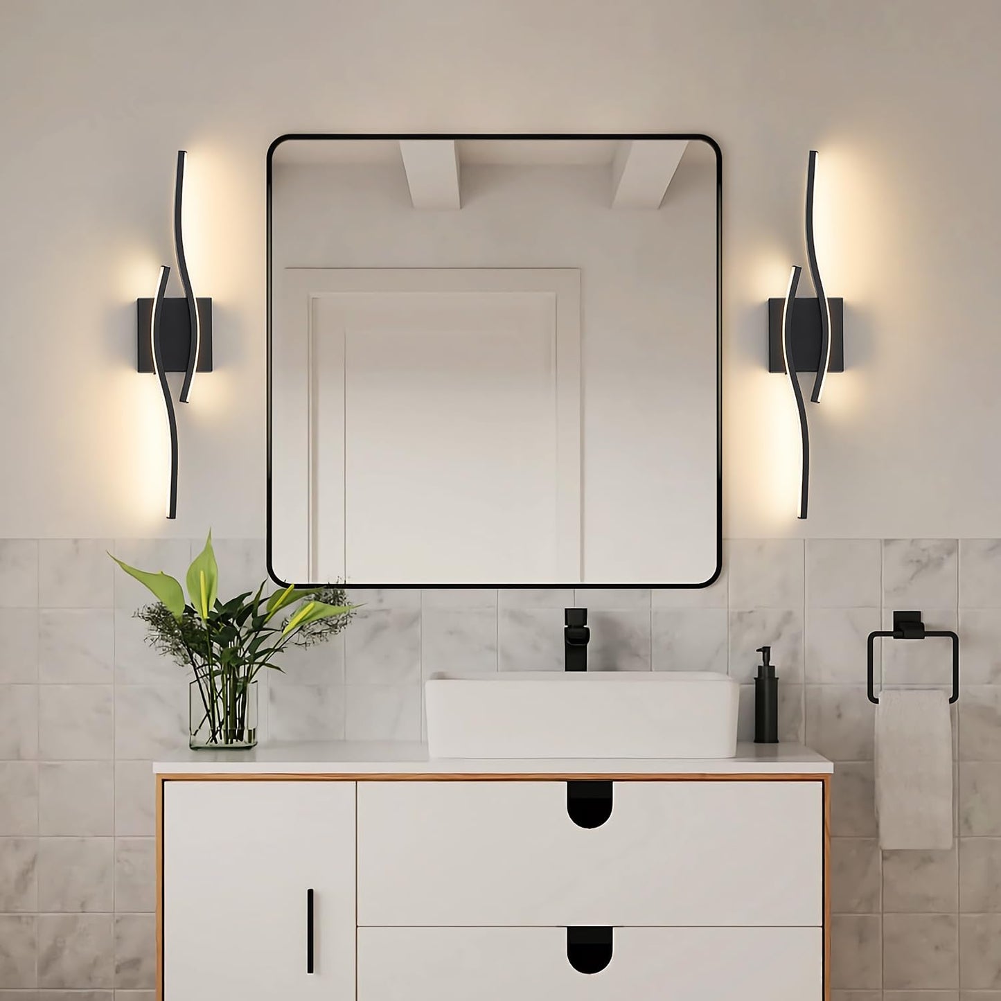 Joossnwell Vanity Light for Bathroom Lighting Fixtures Over Mirror Black Dimmable 5CCT Vanity Lighting Fixture Modern Bath Vanity Lights Bar 23 Inch