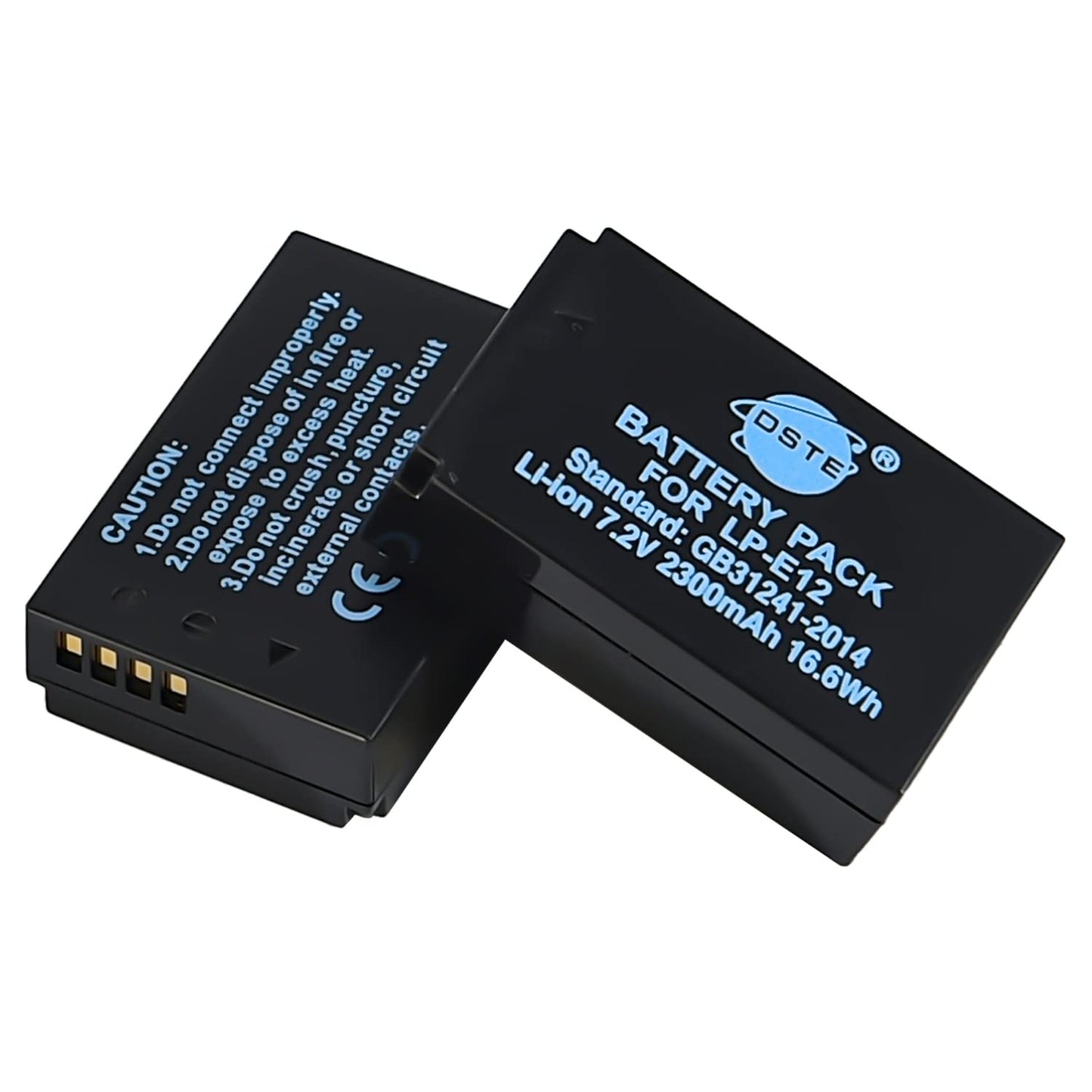 DSTE 2-Pack LPE12 LP-E12 Battery and Dual LCD Battery Charger Compatible with Canon EOS M, EOS M2, EOS M10, EOS M50, EOS M50 Mark II, EOS M100, EOS