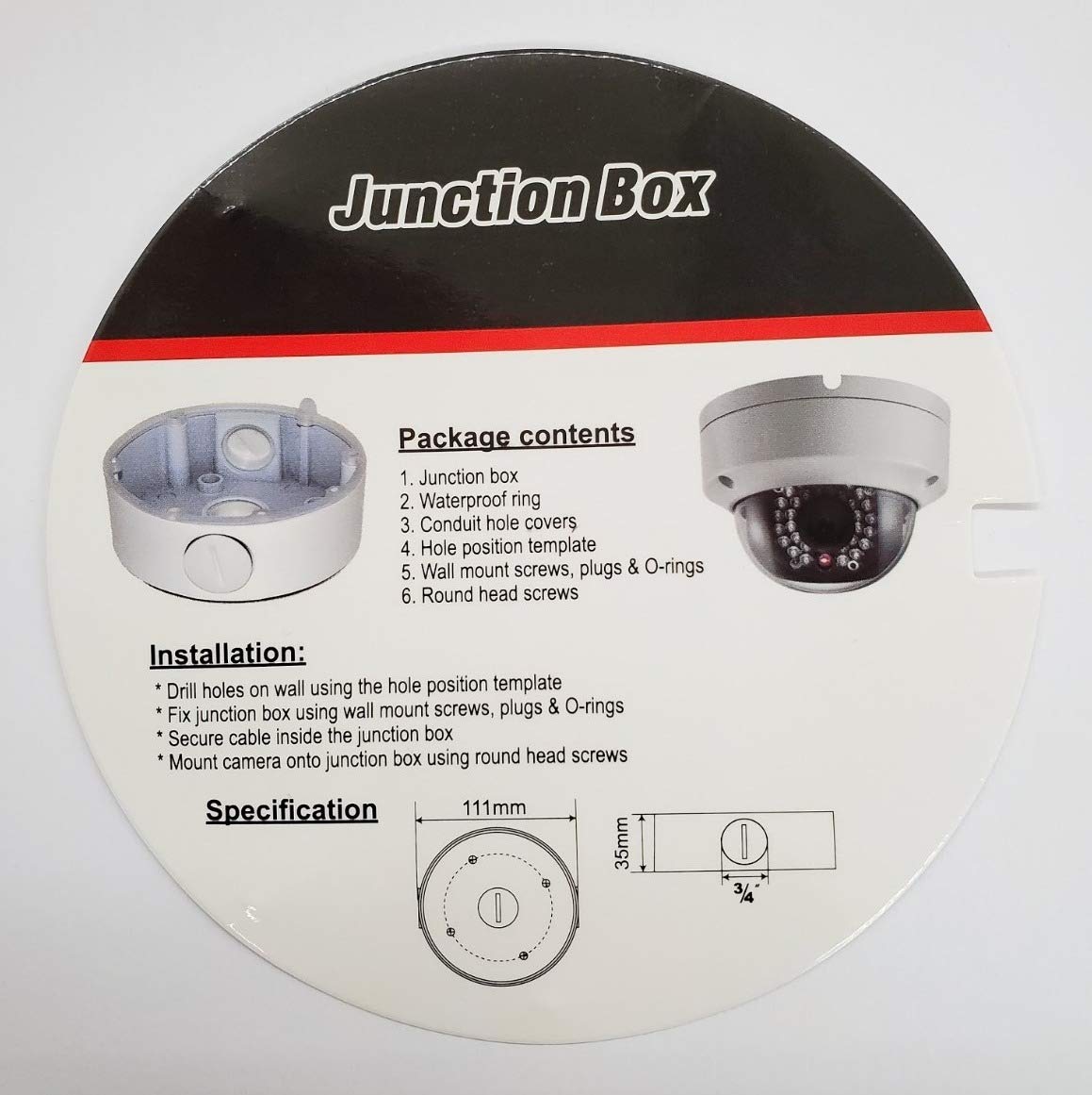 KENUCO CB110 DS-1280ZJ-DM18 Conduit Base for Hik-Compatible Dome Camera DS-2CD2143G0-I, DS-2CD2183G0-I, DS-2CD2185FWD-I (8 Pack V2)