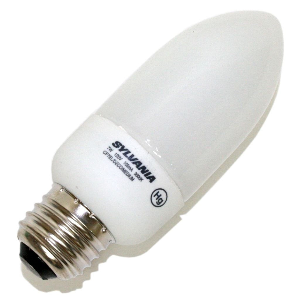 Sylvania 29167 - CF7EL/DECO/MEDIUM/1/BL Torpedo Screw Base Compact Fluorescent Light Bulb