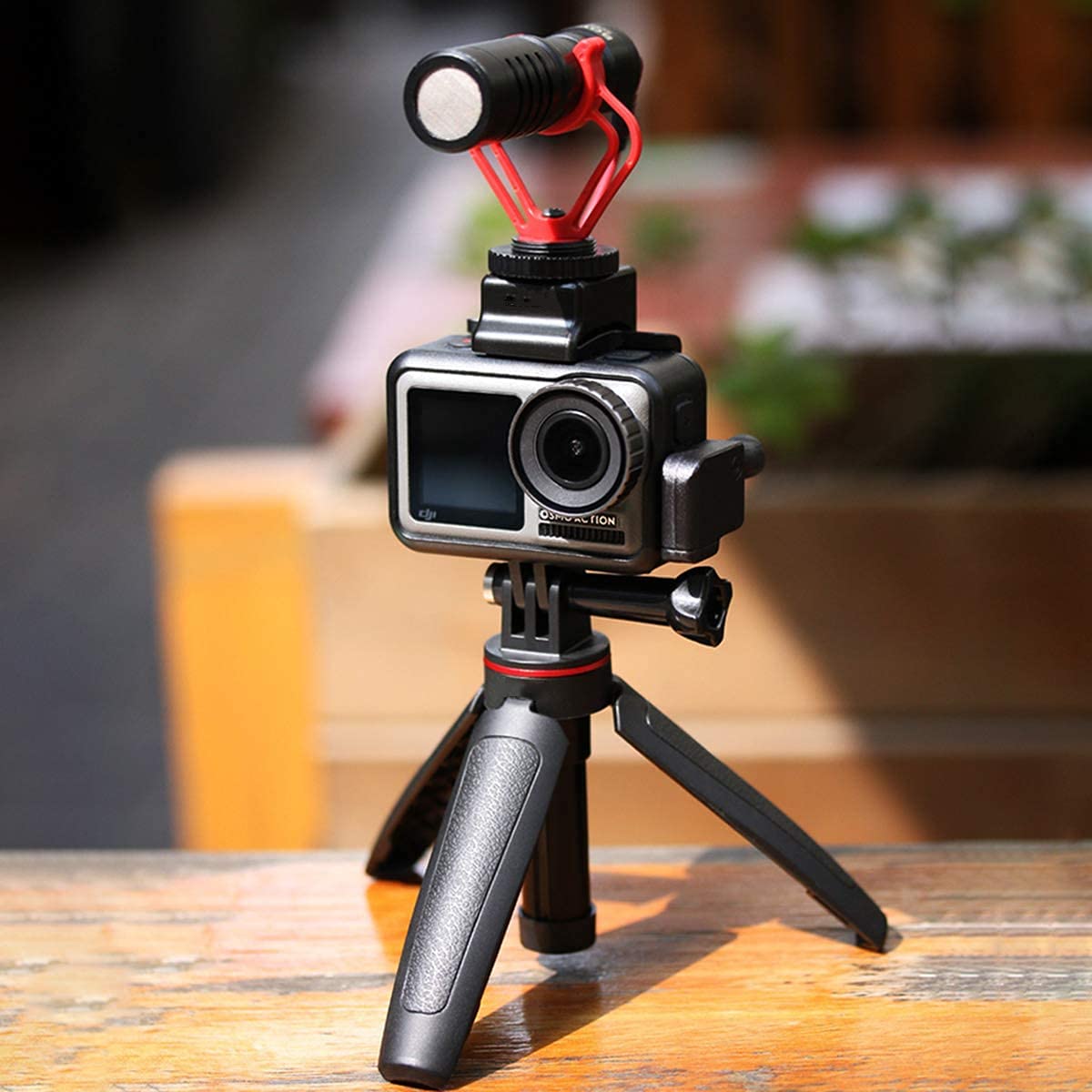 Extendable Selfie Stick for Action Camera, Portable Vlog Selife Stick Tripod Handle Grip Stand Action Camera Vlog Accessory Kits