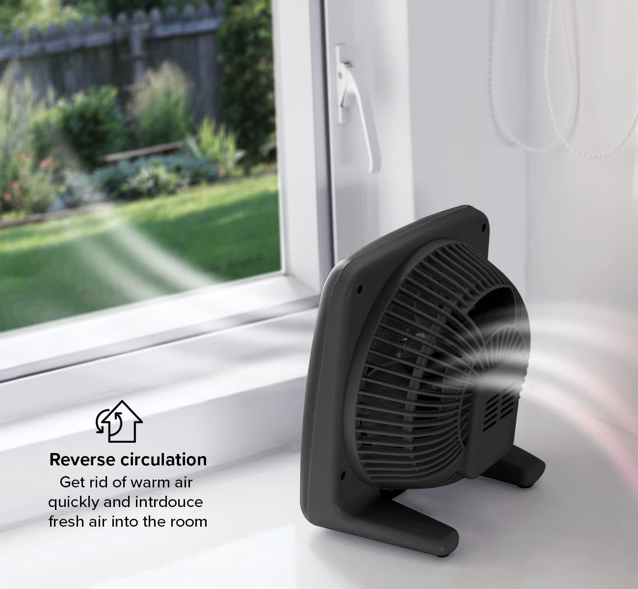 Air Monster 7 Inch Room Fan, Small Fan, Table Fan, Matte Black, 2 Speed