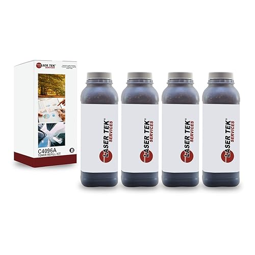 Laser Tek Services Compatible Toner Refill Kit Replacement for HP 96A C4096A Works with HP Laserjet 2100 2100n 2100m 2100tn Printers (Black, 4 Pack)