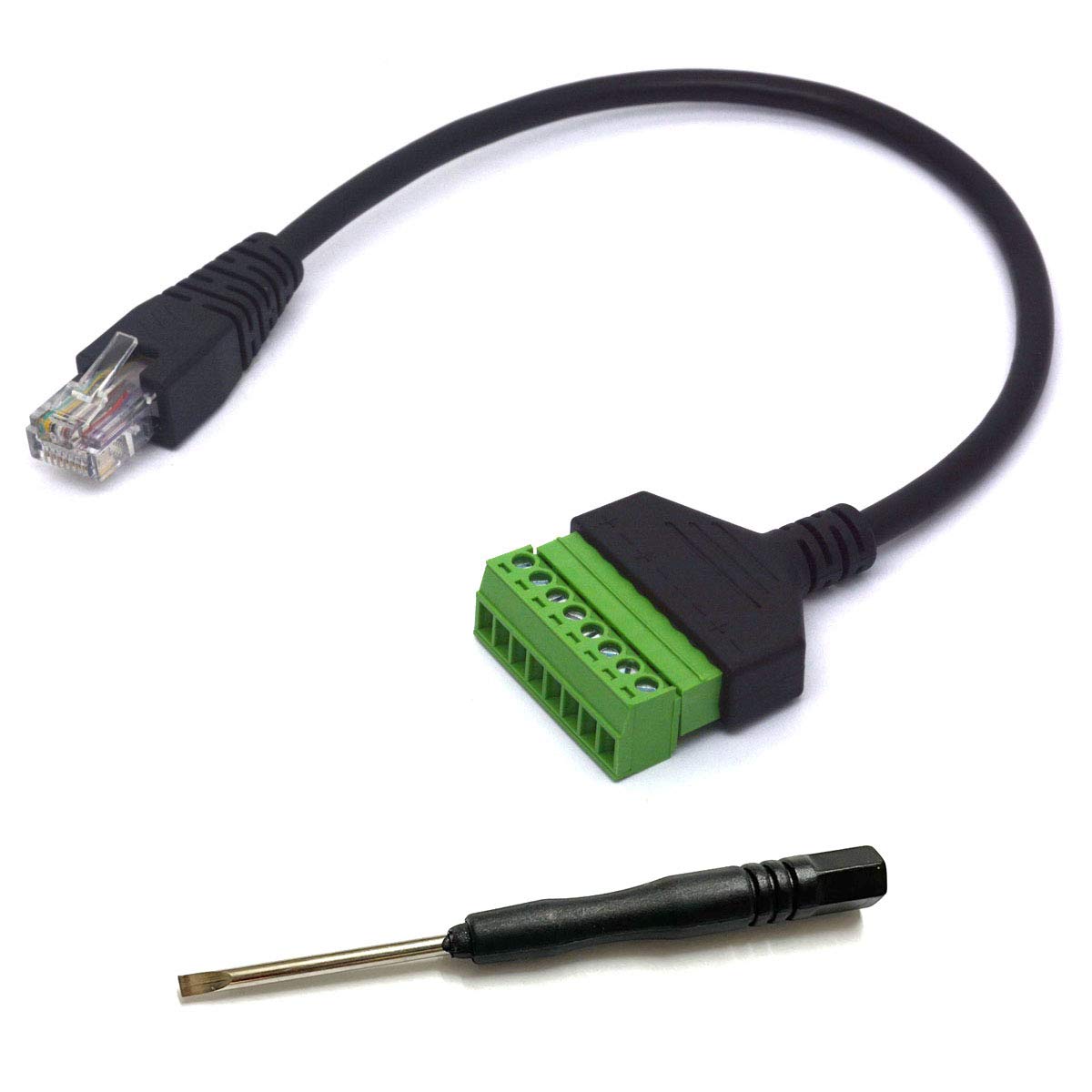 GLHONG RJ45 Screw Terminal, Ethernet RJ45 Male Plug to 8 Pin Screw Terminal Block Adapter Extension Cord Connector for Cat7 6 5 CCTV AV DVR UTP