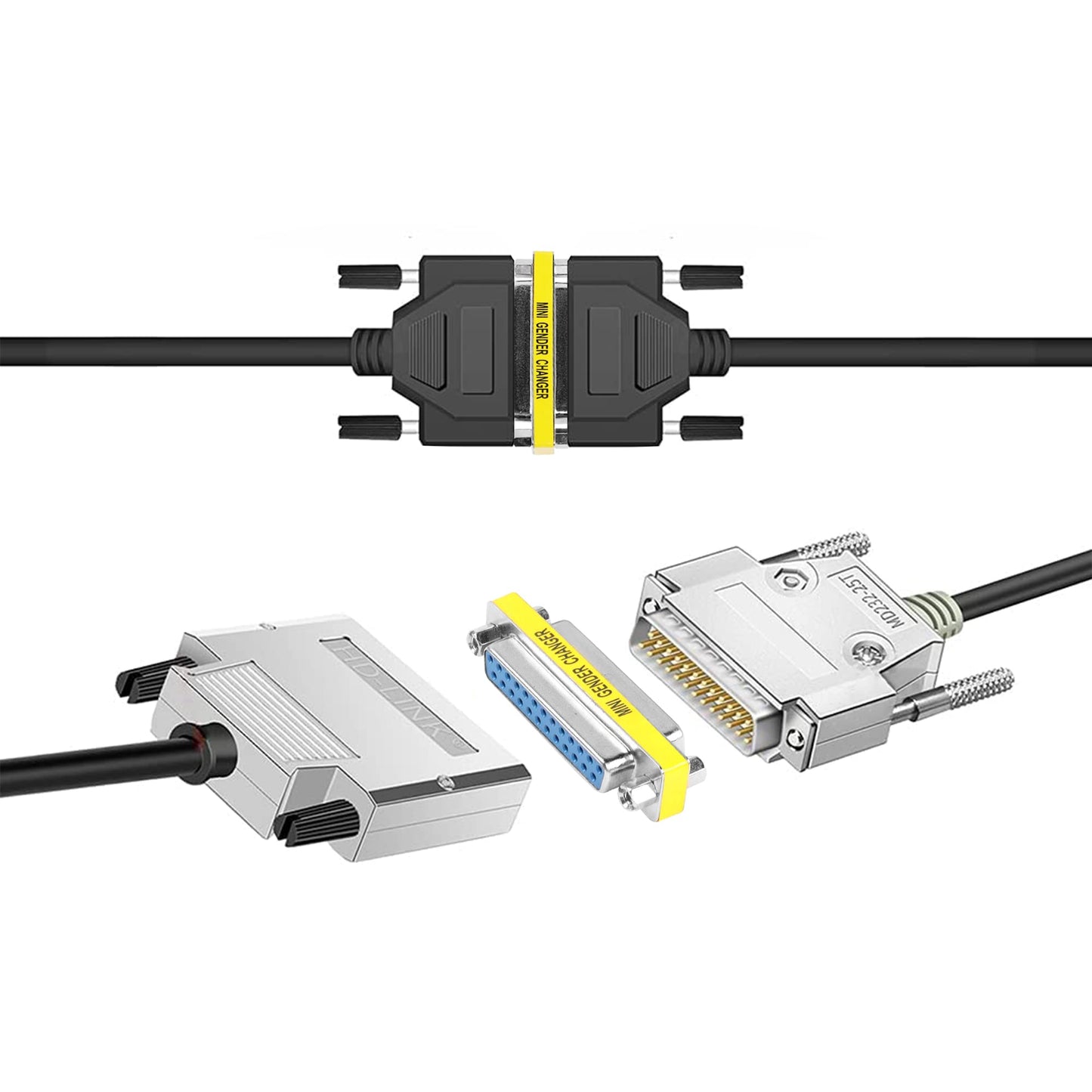 MEIRIYFA DB25 25 Pin Gender Changer D-SUB 25Pin Coupler Serial Cable Gender Changer RS232 VGA Adapter Connetor for Applications Pack of 2 (Female…