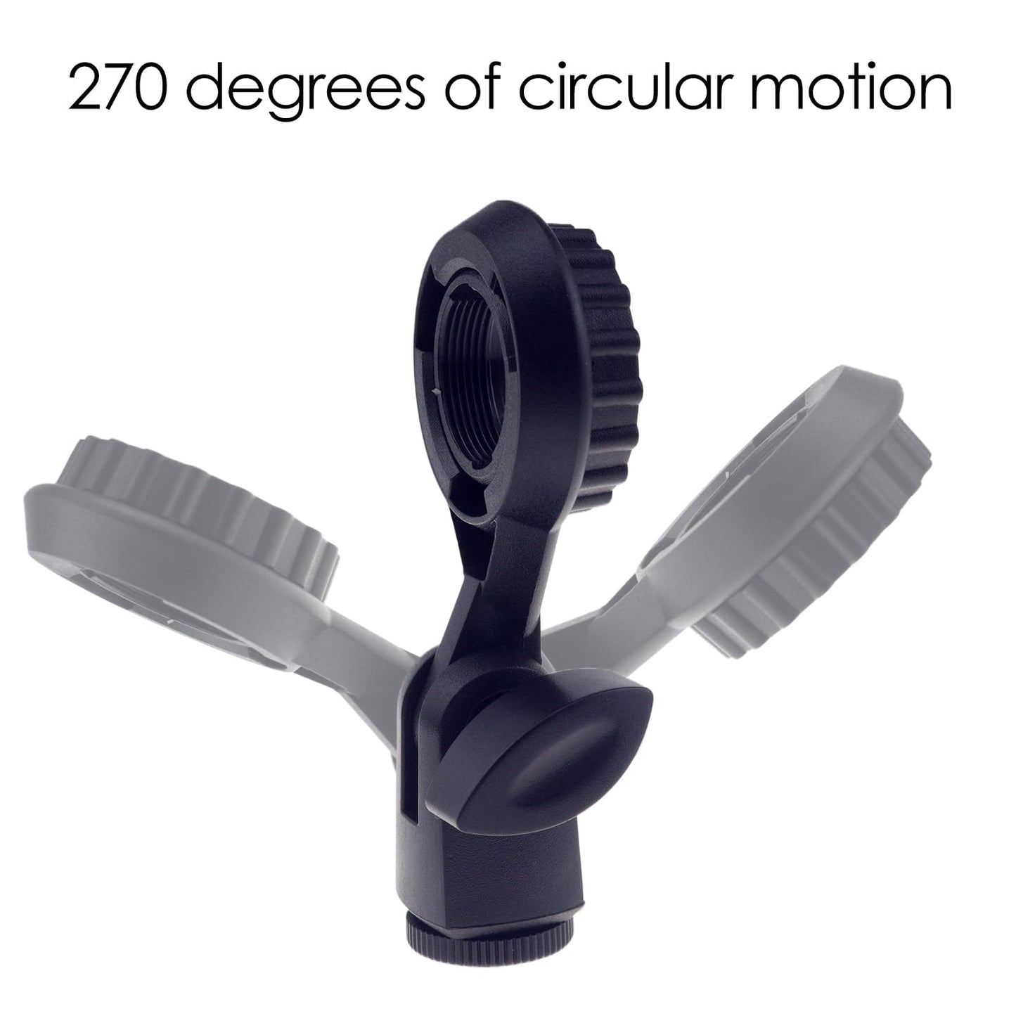HLGHLG Short Video Mic Clip, 270° Rotatable Microphone Holder with 3/8" Conversion Nut, Shockproof Stand Adapter for 0.9-inch (22mm) Condenser Mics