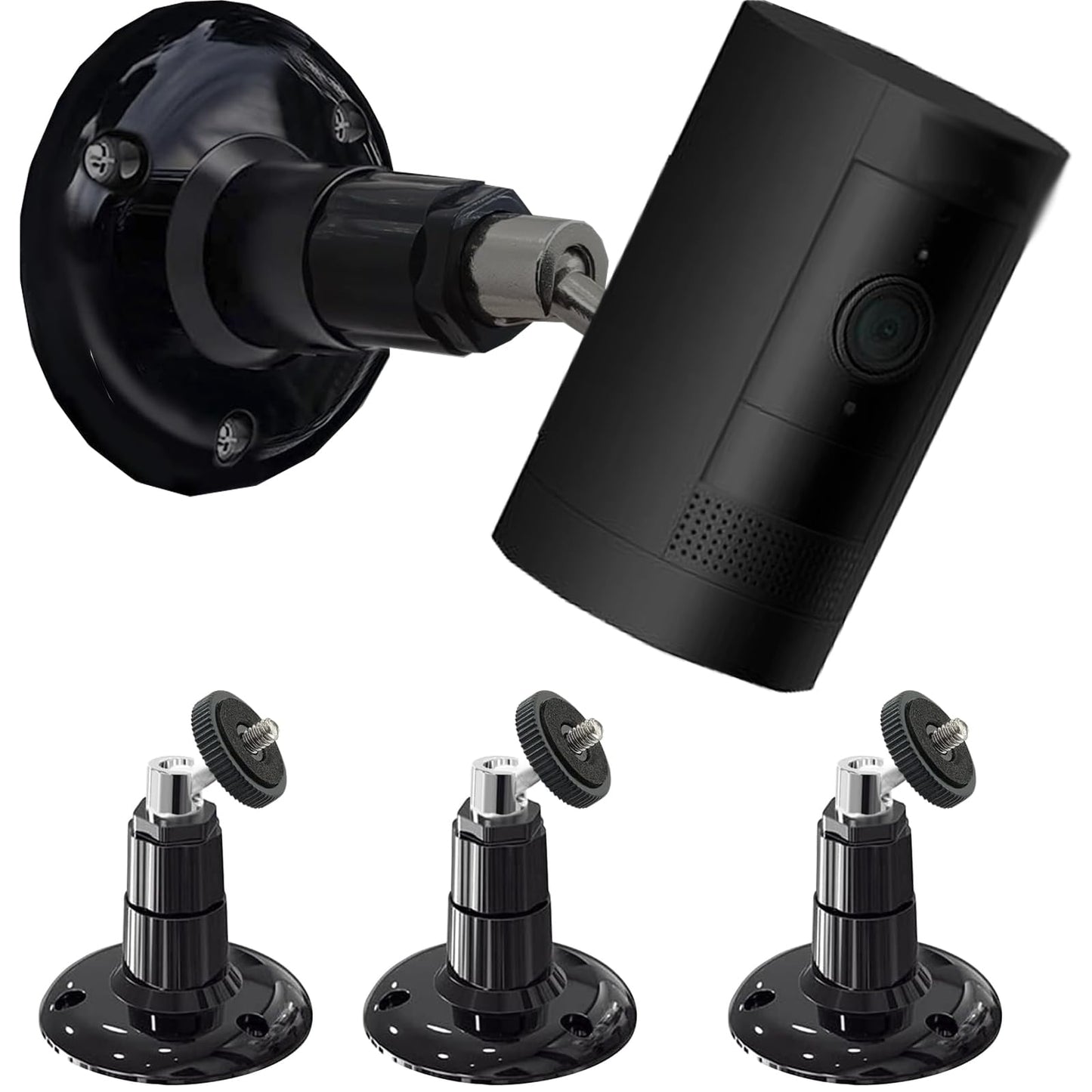 3 Pack Wall Mount for Ring Stick Up Cam and Indoor Cam(1st Gen), 360 Degree Swivel Adjustable Mounting Bracket for Ring /Arlo /Wyze Security Camera