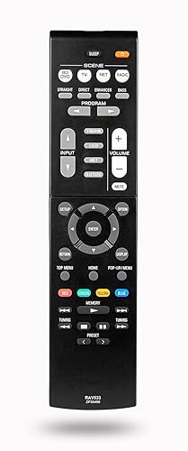 Replacement Remote Control for Yamaha Home Theater Audio Receiver ZP457800 RAV534 RAV531 RAV532 RAV533 RXV581BL RX-V581BL RXV583 HTR-4068 RX-V581