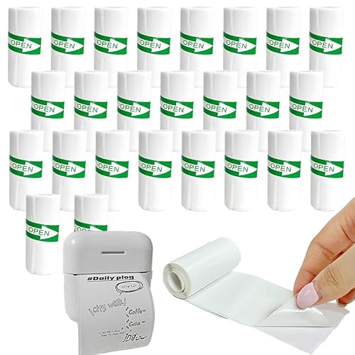 EUDORALIFE 25PCS Mini Printer Paper, Mini Thermal Printer Paper, Thermal Sticker Paper, Mini Thermal Printer Sticker Paper, Ldeal for Photos