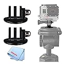 2 Tripod Mount for GoPro HERO1, HERO2, HERO3, HERO3+, HERO4, Black, Silver, and White Editions, HERO6, Fusion & Sessions Cameras with Microfiber Cloth