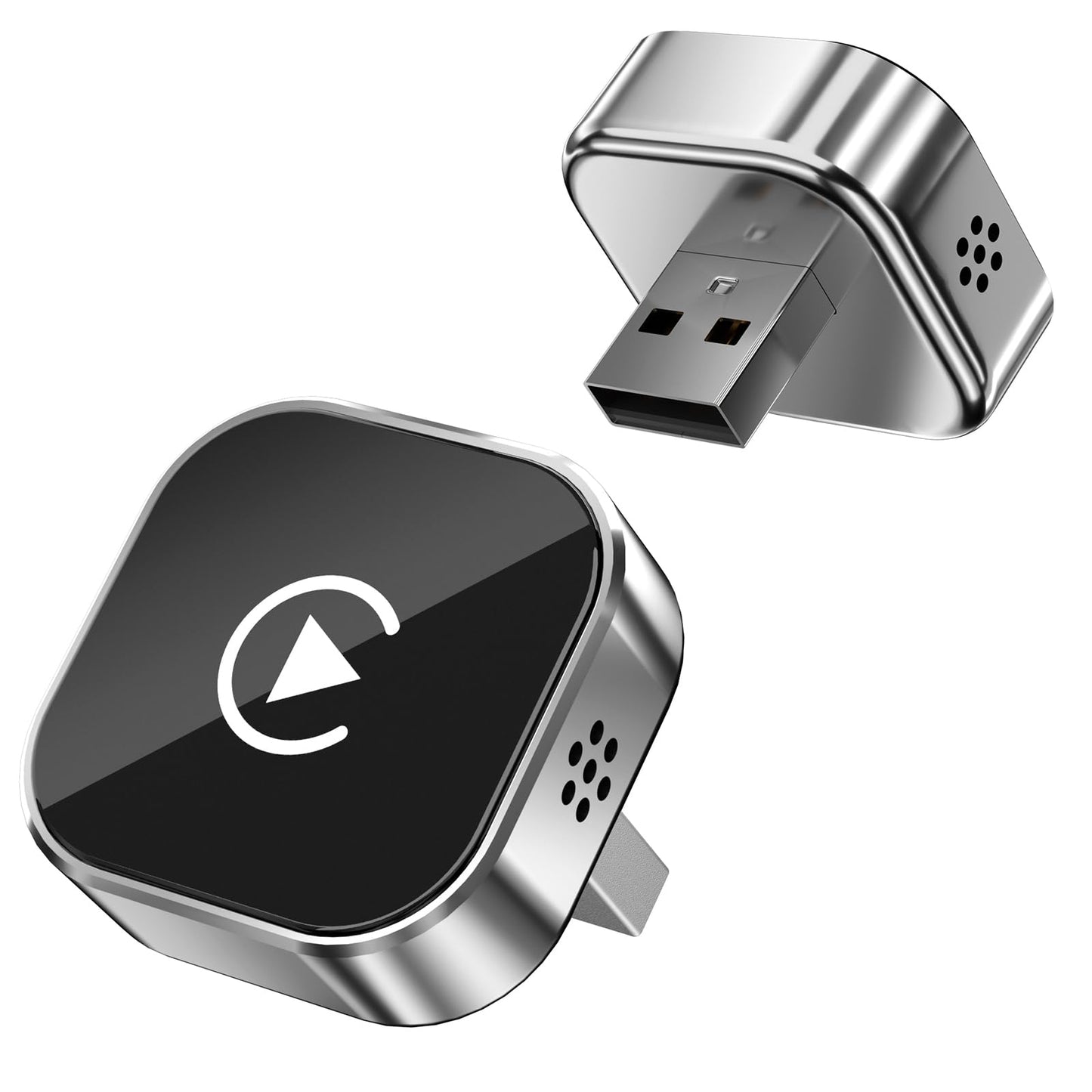 Wireless Car Adapter: Universal Converter, Type-C, PnP, 0 Delay, Req. Built-in (Silver)