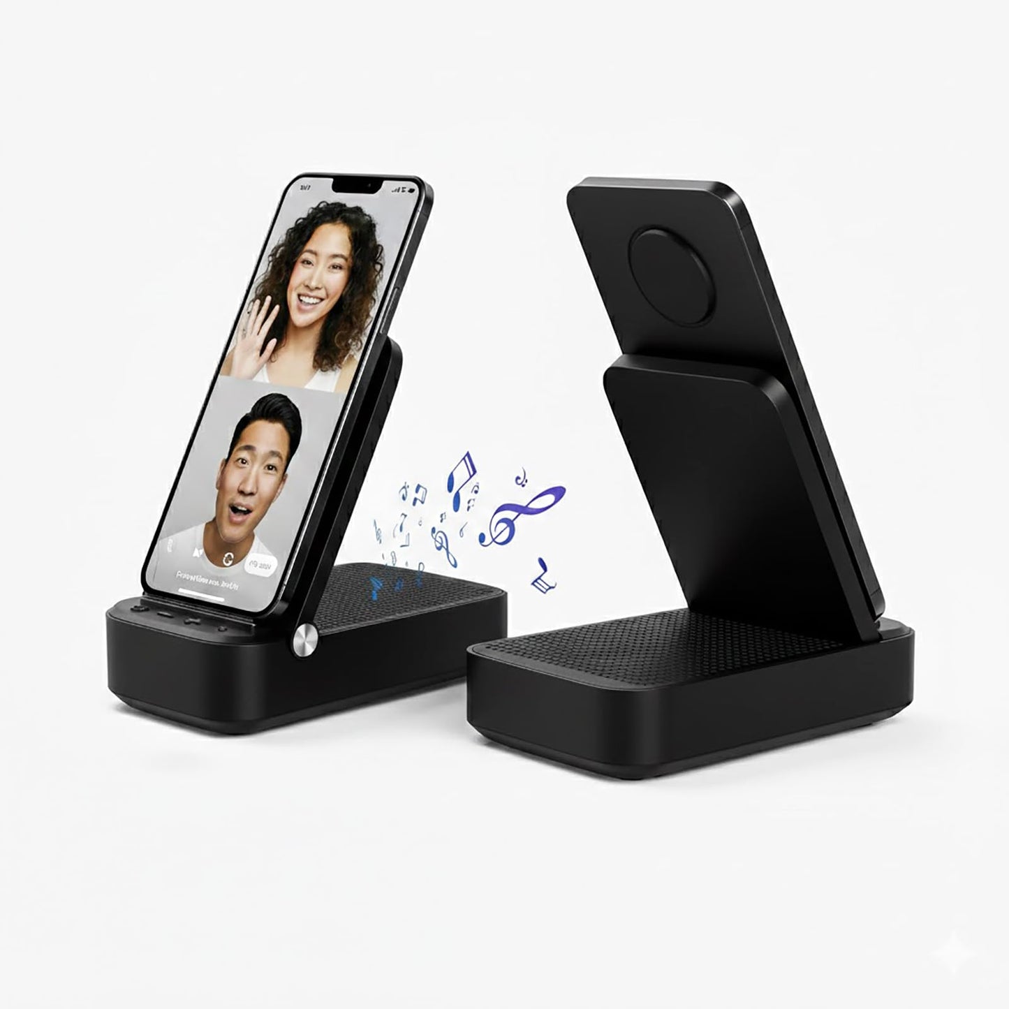 Birthday Gifts for Men,Phone Stand with Wireless Bluetooth Speaker for Home Outdoors,HD Surround Sound Speaker Anti-Slip Base with iPhone/Samsung/iPad