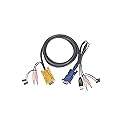 IOGEAR Micro-Lite Bonded All-in-One USB KVM Cable, 10 Feet, G2L5303U