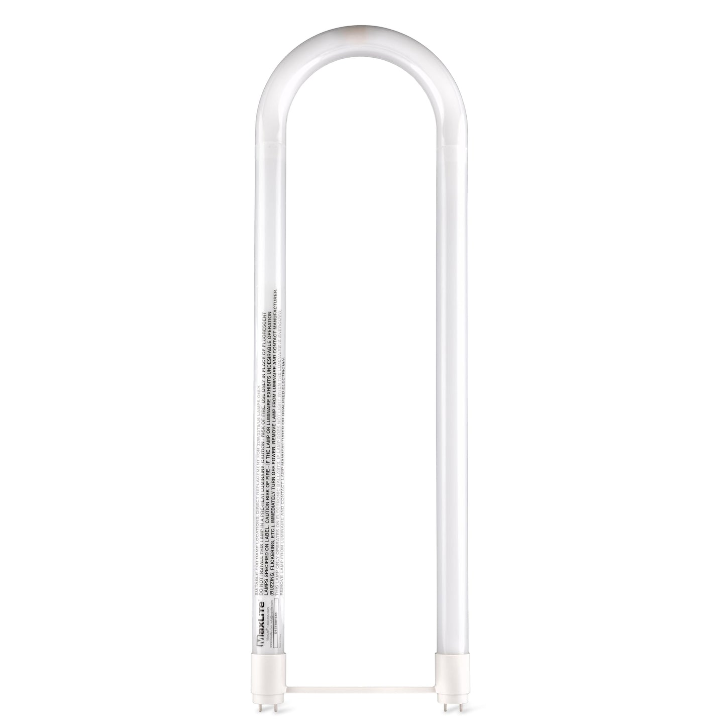 MaxLite U13T8DF240 DirectFit LED T8 U-Bend Light Bulbs - 13W 1800lm, 2-Foot LED Light, Polycarbonate Lens, 320° Beam Angle, CRI 83, CCT 4000K