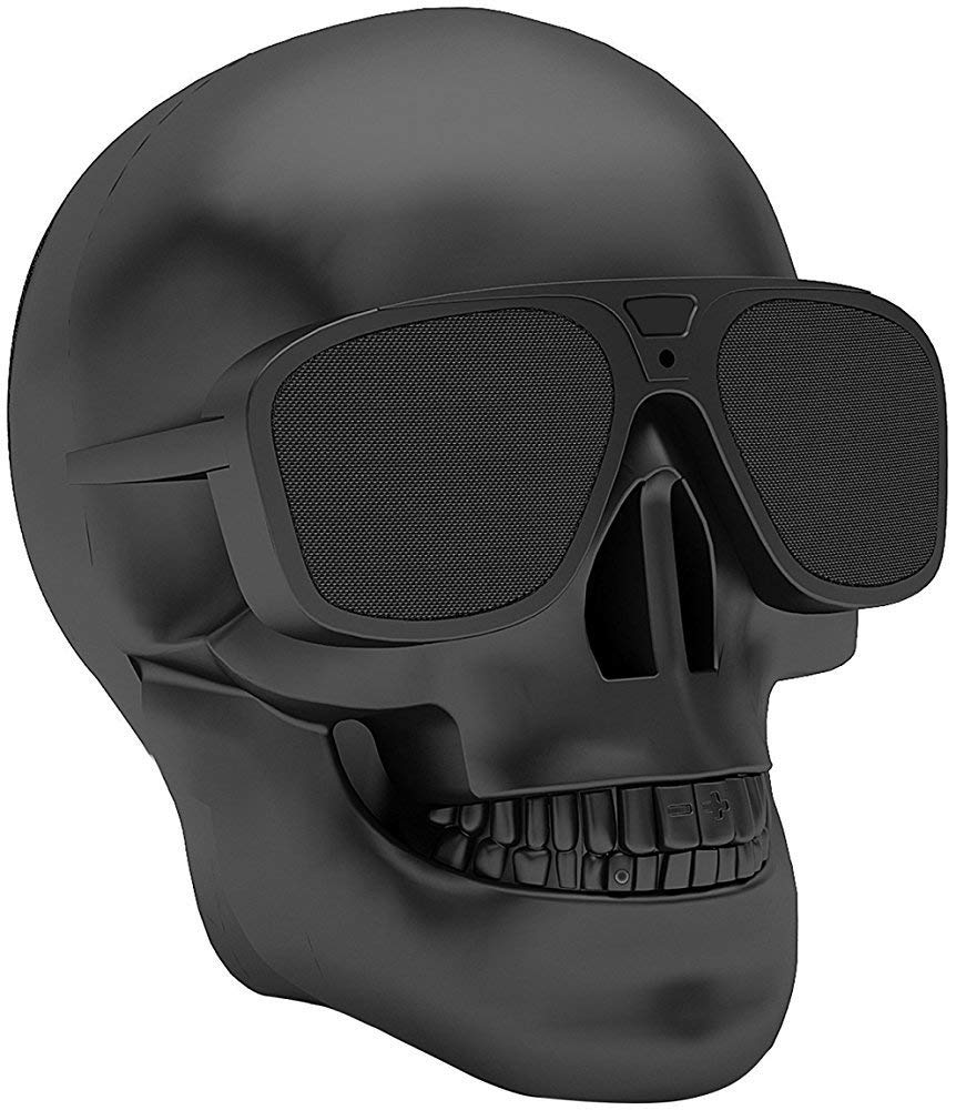 DORNLAT Skull Bluetooth Speakers, Portable Wireless Speaker Built-in Mic, Cool Creative Design Bass Stereo Speaker for Halloween, Party, Travel