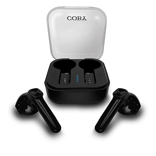 Coby Sweat-Resistant True Wireless Earbuds, Noise-Isolating Bluetooth Earbuds with Secure-Fit in-Ear Tips, Voice-Assistant Support, Built-in Mic…