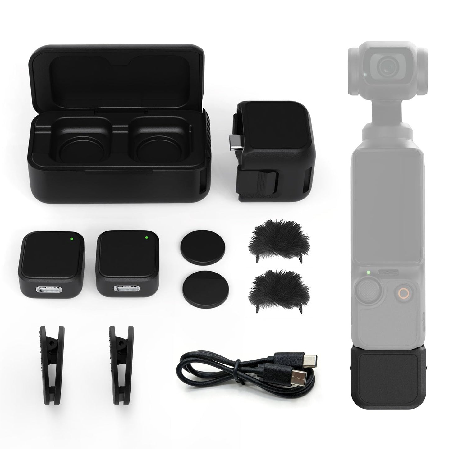 Wireless Lavalier Microphone Kit (2 TX + 1 RX + Charging Case) | 20H Battery Life, Magnetic Attachment, Compatible with Xtra Muse & DJI Osmo Pocket 3