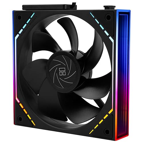 Thermalright TL-M12QR CPU Fan 120mm Case Cooler, PWM Connector Silent Computer Cooling with S-FDB Bearing,PC Fan with ARGB Mirror Light Effect,Low