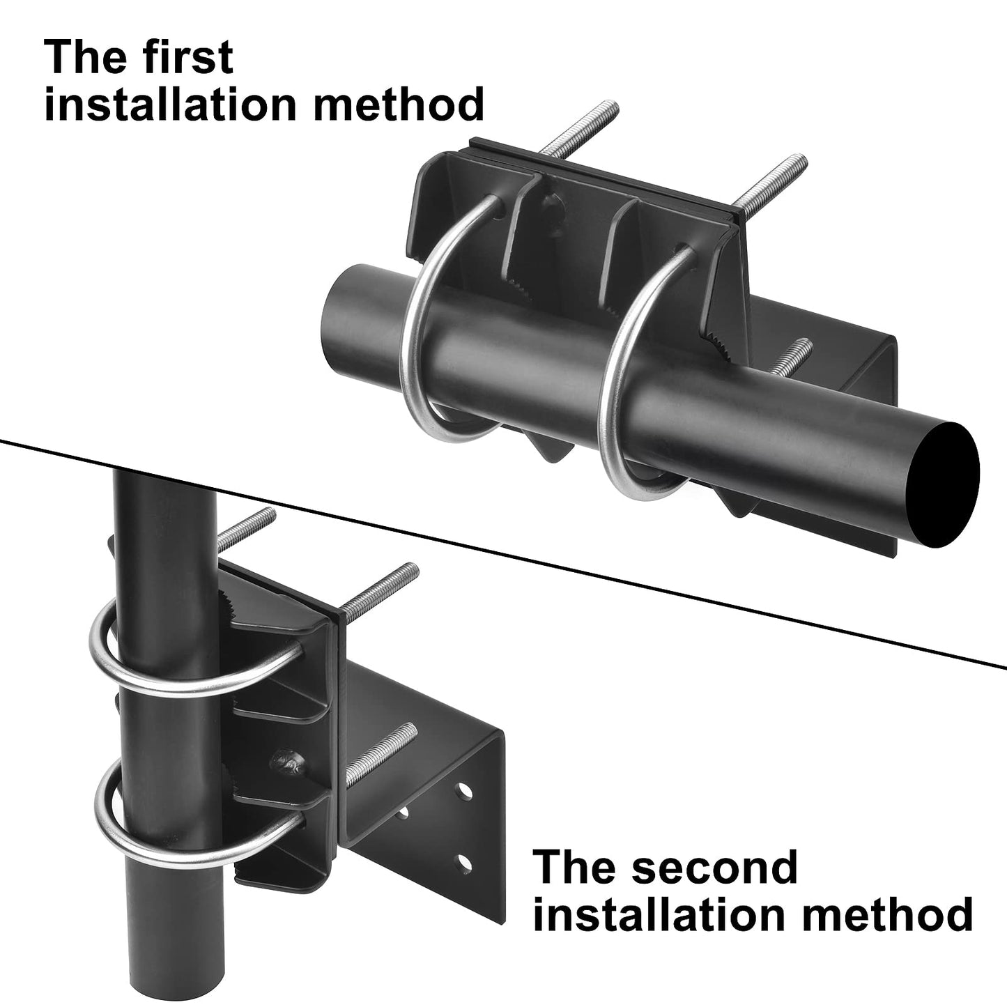 Antenna Mount Outdoor Antenna Pole Mast Mount Bracket- Heavy Duty Steel with U-Bracket Assembly + 6 Screws