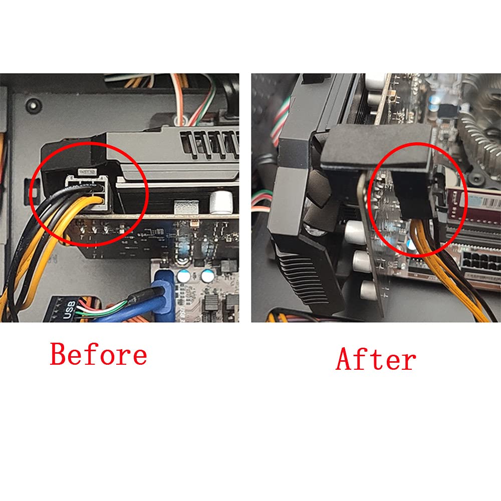 ZYAMY 4pcs PCIe 8 Pin 6 Pin U Turn 180 Degree Angle Connector Power Adapter Board for Desktop Graphics Card Black (Four Styles)