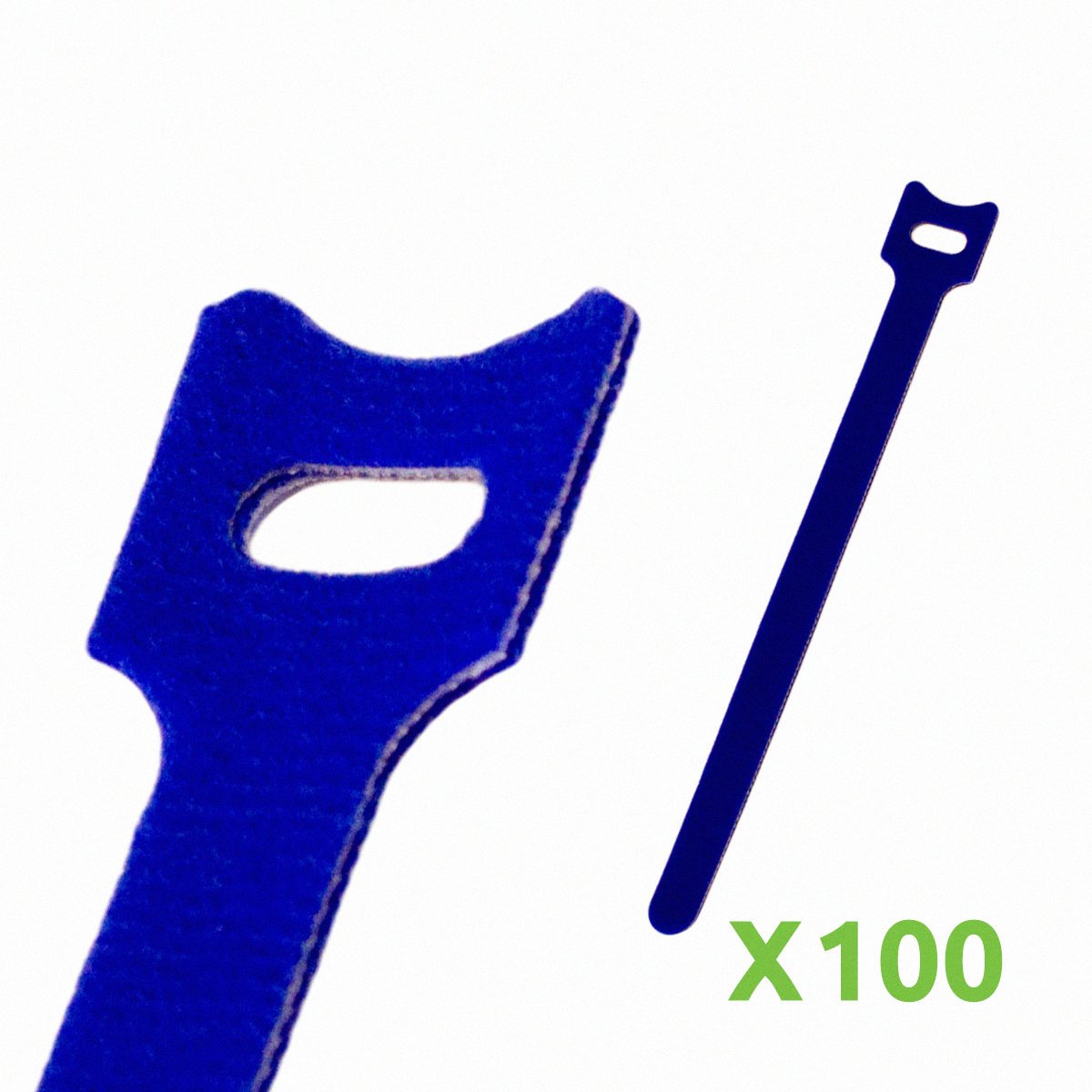 NavePoint 8 Inch Hook and Loop Reusable Strap Cable Cord Wire Ties 100 Pack Blue